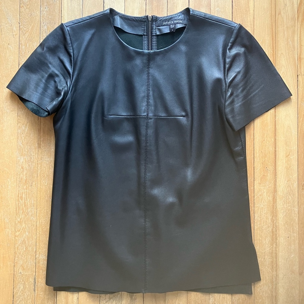 Judith & Charles Black Leather Top